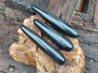 Polished Black Basalt Massage Wands x 6 From Antsirabe, Madagascar