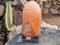 Polished Orange Twist Calcite Standing Free Form x 1 From Madagascar