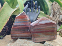 Polished Banded Tiger Iron Jasper Points x 3 From Northern Cape, South Africa