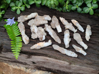 Natural Drusy Quartz Coated Calcite Pseudomorph Specimens x 14 From Alberts Mountain, Lesotho