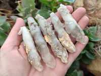 Natural Drusy Quartz Coated Calcite Pseudomorph Specimens x 14 From Alberts Mountain, Lesotho