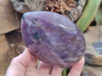 Polished Lepidolite Standing Free Forms x 3 From Madagascar