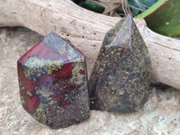 Polished Bastite Dragons Blood Stone Points x 6 From Tshipise, South Africa