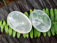 Polished Girasol Pearl Quartz Palm Stones x 23 From Ambatondrazaka, Madagascar