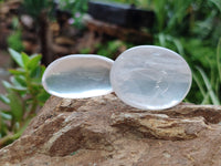 Polished Girasol Pearl Quartz Palm Stones x 23 From Ambatondrazaka, Madagascar