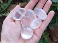 Polished Girasol Pearl Quartz Palm Stones x 23 From Ambatondrazaka, Madagascar