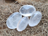 Polished Girasol Pearl Quartz Palm Stones x 23 From Ambatondrazaka, Madagascar