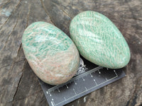 Polished Amazonite Palm Stones x 12 from Zimbabwe