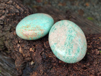 Polished Amazonite Palm Stones x 12 from Zimbabwe