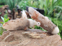 Natural Drusy Quartz Coated Calcite Pseudomorph Specimens x 20 From Alberts Mountain, Lesotho