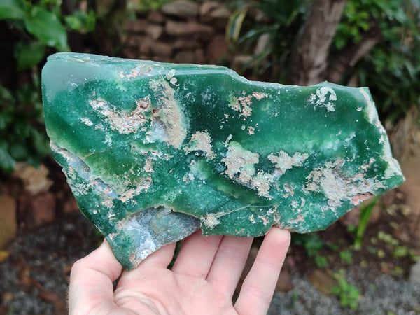 Polished On One Side Emerald Mtorolite Plates x 3 From Mutorashanga, Zimbabwe