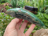 Polished On One Side Emerald Mtorolite Plates x 3 From Mutorashanga, Zimbabwe