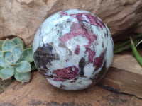 Polished Rubellite Pink Tourmaline Spheres x 2 From Ambatondrazaka, Madagascar