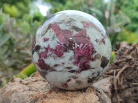 Polished Rubellite Pink Tourmaline Spheres x 2 From Ambatondrazaka, Madagascar