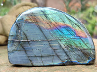 Polished Labradorite Standing Free Forms x 3 From Tulear, Madagascar