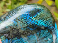 Polished Labradorite Standing Free Forms x 3 From Tulear, Madagascar