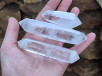 Polished Double Terminated Clear Quartz Crystals x 12 From Madagascar