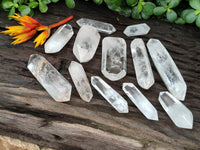 Polished Double Terminated Clear Quartz Crystals x 12 From Madagascar