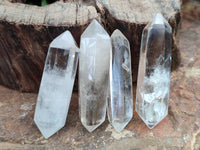 Polished Double Terminated Clear Quartz Crystals x 12 From Madagascar