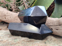 Polished Double Terminated Black Basalt Points x 3 From Antsirabe, Madagascar