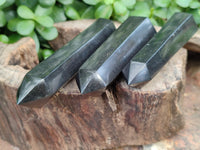 Polished Black Basalt Points x 12 From Antsirabe, Madagascar