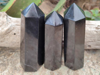 Polished Black Basalt Points x 12 From Antsirabe, Madagascar