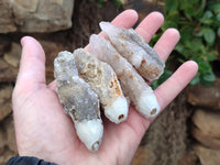 Natural Drusy Quartz Coated Calcite Pseudomorph Specimens x 12 From Alberts Mountain, Lesotho