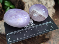 Polished Chevron Amethyst Palm Stones x 20 from Ankazobe, Madagascar