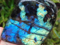 Polished Labradorite Standing Free Forms x 3 From Tulear, Madagascar