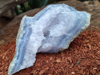 Natural Blue Lace Agate Geode Specimens x 3 From Nsanje, Malawi