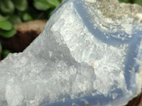 Natural Blue Lace Agate Geode Specimens x 3 From Nsanje, Malawi