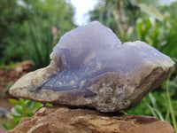 Natural Blue Lace Agate Geode Specimens x 3 From Nsanje, Malawi