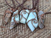 Hand Made Copper Wire Wrapped Pendants x 6 From Southern Africa