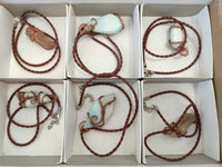 Hand Made Copper Wire Wrapped Pendants x 6 From Southern Africa