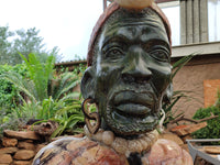 Hand Made Zulu King Bust Carving x 1 From Zimbabwe