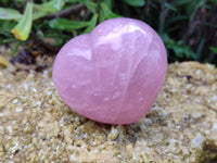 Polished Rose Quartz Gemstone Hearts x 4 From Madagascar