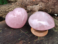 Polished Rose Quartz Gemstone Hearts x 4 From Madagascar