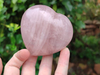 Polished Rose Quartz Gemstone Hearts x 4 From Madagascar