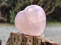 Polished Rose Quartz Gemstone Hearts x 4 From Madagascar