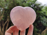 Polished Rose Quartz Gemstone Hearts x 4 From Madagascar