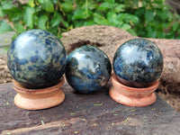 Polished Iolite Spheres x 3 From Madagascar