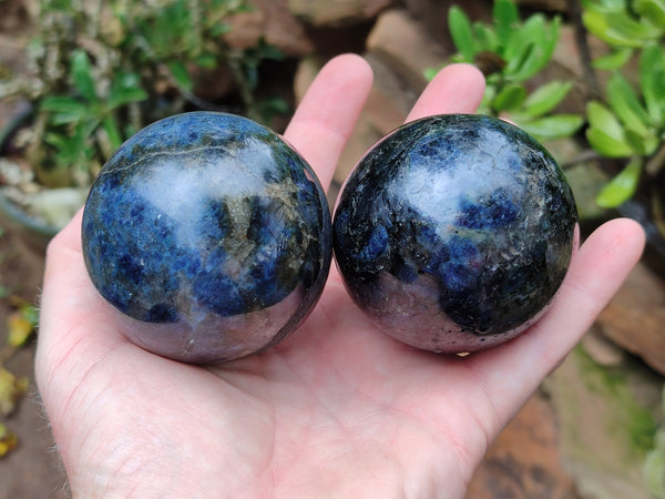 Polished Iolite Spheres x 3 From Madagascar