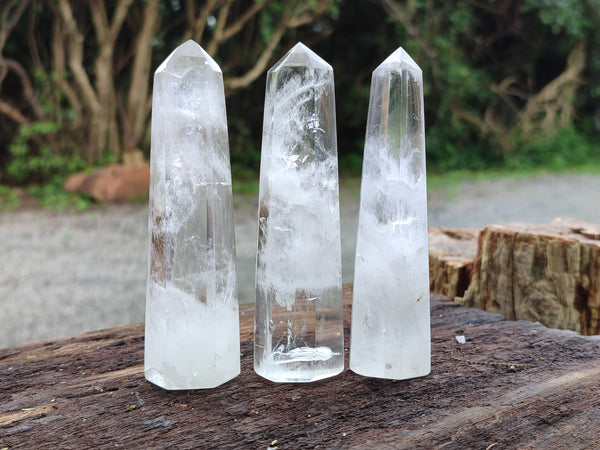 Polished Clear Quartz Crystals x 6 From Madagascar