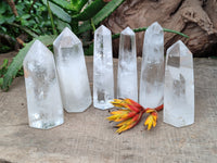 Polished Clear Quartz Crystals x 6 From Madagascar