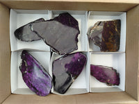 Polished On One Side Purpurite Specimens x 6 From Namibia