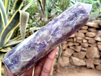 Polished Lepidolite with Pink Rubellite Points x 2 From Ambatondrazaka, Madagascar