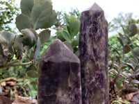 Polished Lepidolite with Pink Rubellite Points x 2 From Ambatondrazaka, Madagascar