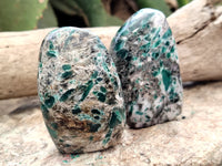 Polished Emerald Mica In Matrix Standing Free Forms x 6 From Mutoko, Zimbabwe