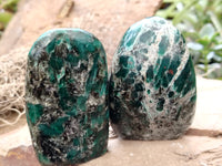 Polished Emerald Mica In Matrix Standing Free Forms x 6 From Mutoko, Zimbabwe