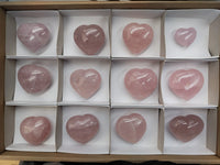 Polished Rose Quartz Hearts 12 x From Ambatondrazaka, Madagascar